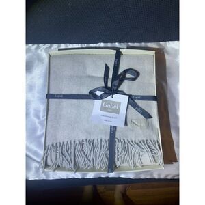 New Gabel 1957 Italy Throw 51"x71” 41% Wool, 10% Cashmere Off White Grey